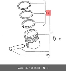 06E198151H, Кольцо поршневое