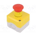 XALK178F, Emergency Off Switch, Enclosure Red / Yellow / Grey, ø22mm, 600V, 2NC