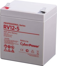 Фото 1/7 Аккумуляторная батарея CyberPower RV 12-5 12В/5,7Ач, клемма F2 (90х70х101мм (107мм); 1,9кг; Срок службы 8лет)