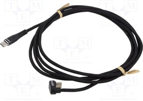 CU0191, Cable; angular,USB 2.0; USB A plug,USB C plug; 2m; black; 480Mbps