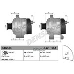 DAN519, Генератор FIAT 500 07-, IDEA 04-, LINEA 07-, PANDA 03-, PUNTO / 05- ...