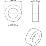 74270151, Ferrite Core 101Ohm @ 100MHz, For Cable Size 20.8 mm