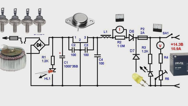 Схема как сделать зарядное устройство для аккумулятора 12в своими руками