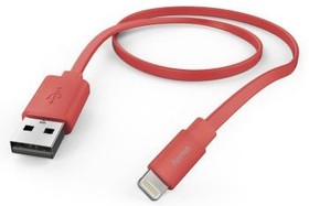 Фото 1/4 Кабель Hama Flat 00173645 USB (m)-Lightning (m) 1.2м розовый плоский