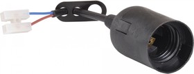 Фото 1/6 IEK Ппл27-04-К52 Патрон подвесной с шнуром, пластик, Е27, черный (50 шт), стикер на изделии,