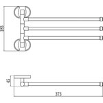 Держатель для полотенец поворотный тройной хром S-008603 23247