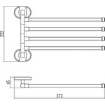 Держатель для полотенец поворотный четверной хром S-008604 23244