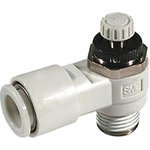 AS2201F-N01-03S, AS Series Threaded Speed Controller, NPT 1/8 Inlet Port x ...