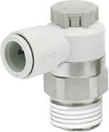 AS3201F-03-08SA, AS Series Threaded Speed Controller, R 3/8 Inlet Port x 8mm Tube Outlet Port