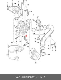 WHT000001N, Гайка М8*1,25*16 SW12 коллектора выпускного омедненная Cu ...