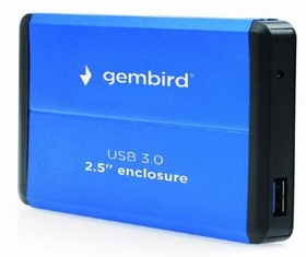 Фото 1/5 Внешний корпус 2.5"" Gembird EE2-U3S-2-B, синий, USB 3.0, SATA, металл