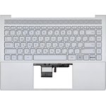 Клавиатура (топ-панель) для ноутбука HP Envy 14-EB серебристая с серебристым ...
