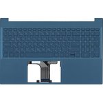 Клавиатура (топ-панель) для ноутбука HP Pavilion 15-EG 15-EH синяя с синим ...