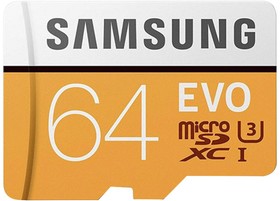 Фото 1/2 MB-MP64GA/EU, Карта Flash памяти, MicroSDXC Карта, UHS-3, Класс 10, 64 ГБ, Samsung MicroSD Evo+