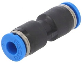 Фото 1/3 QS-4, QS Series Straight Tube-to-Tube Adaptor, Push In 4 mm to Push In 4 mm, Tube-to-Tube Connection Style, 153031