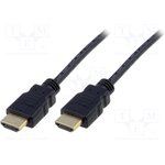 AK-330114-020-S, Cable; HDMI 1.4; HDMI plug,both sides; 2m; black
