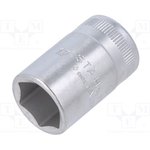 03030017, 1/2 in Drive 17mm Standard Socket, 6 point, 38 mm Overall Length