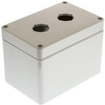 03226000.B23, Light Grey Plastic Euromas Push Button Enclosure - 2 Hole 22mm Diameter