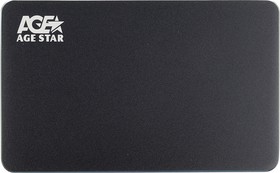 Фото 1/6 Внешний корпус для HDD/SSD AgeStar 3UB2AX1 SATA I/II/III USB3.0 алюминий черный 2.5"