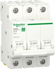 Schneider Electric RESI9 Автоматический выключатель (АВ) B 16А 3P 6000A