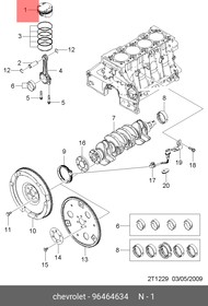 Поршень ДВС General Motors 96464634 STD CHEVROLET AVEO 1,4л 16V(101)