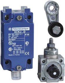 XCKJ10513D, Limit switch; lever R 41mm, metal roller O22mm; NO + NC; 10A