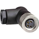 XZCC8FCM40S, Circular Connector, 4 Contacts, Cable Mount, M8 Connector, Socket ...