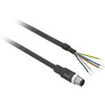 XZCP1541L05, Straight Male 4 way M12 to Unterminated Sensor Actuator Cable, 500mm