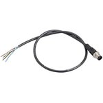 XZCP1541L5, Straight Male 4 way M12 to Unterminated Sensor Actuator Cable, 5m