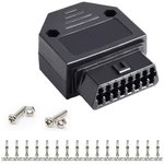 OBD-16-R03, Разъем диагностический OBD R03, OBD2-female, прямой, 16 контактов ...