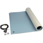 8214, Anti-Static Control Products Mat Kit, 3-Layer Vinyl, 8200 Series, Blue, 0.140"X24"X48"