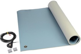 8214, Anti-Static Control Products Mat Kit, 3-Layer Vinyl, 8200 Series, Blue, 0.140"X24"X48"
