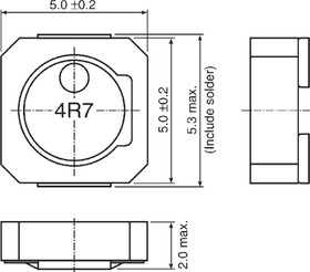 Фото 1/3 VLCF5020T-100MR87, VLCF, 5020 Shielded Wire-wound SMD Inductor with a Ferrite Core, 10 μH ±20% Wire-Wound 1.56A Idc