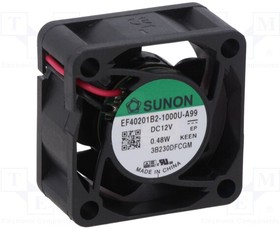 EF40201B2-1000U-A99, Fan: DC; axial; 12VDC; 40x40x20mm; 13.08m3/h; 27.5dBA; ball bearing