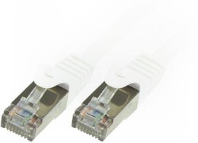 Фото 1/2 CP2071S, Patch cord; F/UTP; 6; stranded; CCA; PVC; white; 5m; 26AWG; shielded