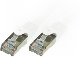 Фото 1/2 CP2021S, Patch cord; F/UTP; 6; stranded; CCA; PVC; white; 0.5m; 26AWG