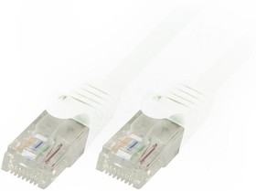 Фото 1/2 CP2021U, Patch cord; U/UTP; 6; stranded; CCA; PVC; white; 0.5m; 24AWG