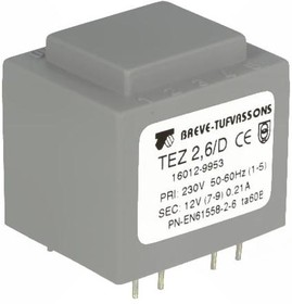 TEZ2.6/D230/12V, Трансформатор залитый, 2,6ВА, 230VAC, 12В, Монтаж PCB, IP00, 120г