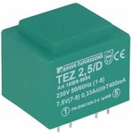 TEZ2.5/D230/7.5V, Трансформатор: залитый, 2,5ВА, 230ВAC, 7,5В, 333,3мА, PCB, IP00
