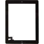 Сенсорное стекло (тачскрин) для Apple iPad 2 с кнопкой Home AAA черный
