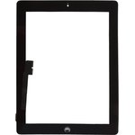 Сенсорное стекло (тачскрин) для Apple iPad 3 с кнопкой Home AAA черный