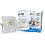 Gauss Прожектор Elementary 10W 850lm 6500K 200-240V IP65 белый LED