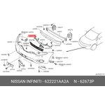 622221AA2A, Кронштейн бампера передн прав NISSAN MURANO (Z51) 08-