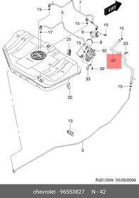 96553827, Трубка топливной системы CHEVROLET: LACETTI (J200) 2003-2012