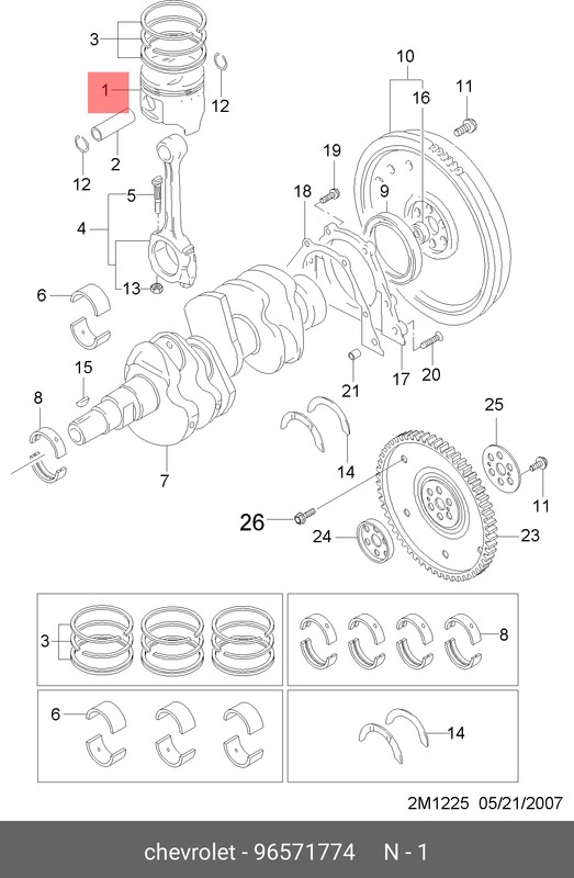 Поршень Matiz 0.8 (0.50) Ossca