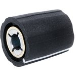 S111 004BK, 11mm Black Potentiometer Knob for 4mm Shaft Splined, S111 004BK