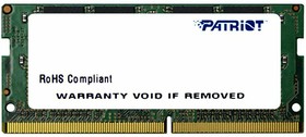 Модуль памяти Patriot SO-DIMM DDR4 4Gb 2133MHz Patriot PSD44G213381S RTL PC4-17000 CL15 260-pin 1.5В single rank