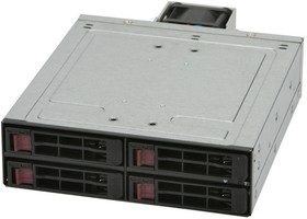 Фото 1/3 Аксессуары Supermicro CSE-M14TQC Mobile rack, 4 x 2.5" hot swap SATA3 / SAS3 drives, 1 x 5.25" bay enclosure cooling fan, LED indi