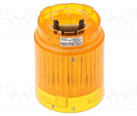LR4-E-Y, Сигнализатор: световой; LED; янтарный; 24ВDC; IP65; O40x50мм; LR4