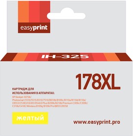 Фото 1/2 Картридж EasyPrint IH-325 №178XL для HP Deskjet 3070A/Photosmart 5510/6510/C8583, желтый, с чипом